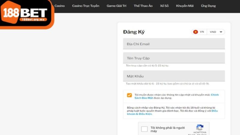 188Bet – Nhà cái cá cược uy tín, trả thưởng lên đến 98% 27 Tham gia 188bet nhanh chóng chỉ với vài thao tác