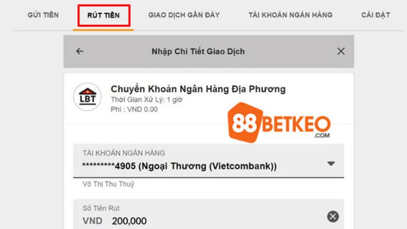 Hướng dẫn rút tiền tại 188Bet: Nhanh chóng, an toàn và minh bạch 2 Rút tiền cực đơn giản tại 188bet